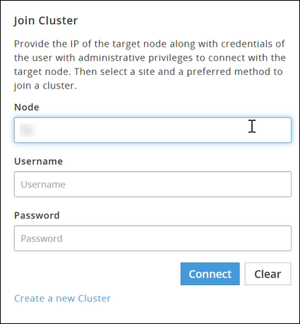 Join Clusterscreen