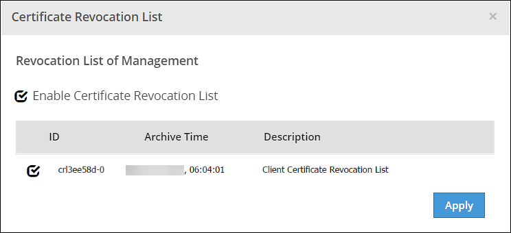 Change CRL screen