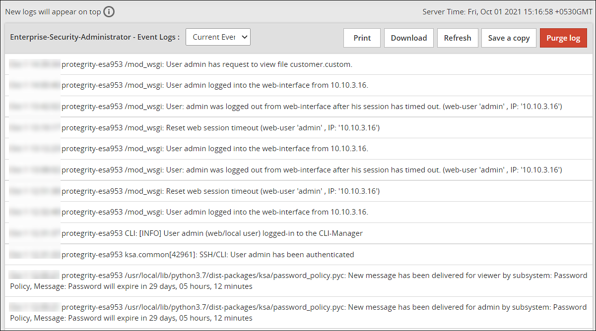 Appliance Logs