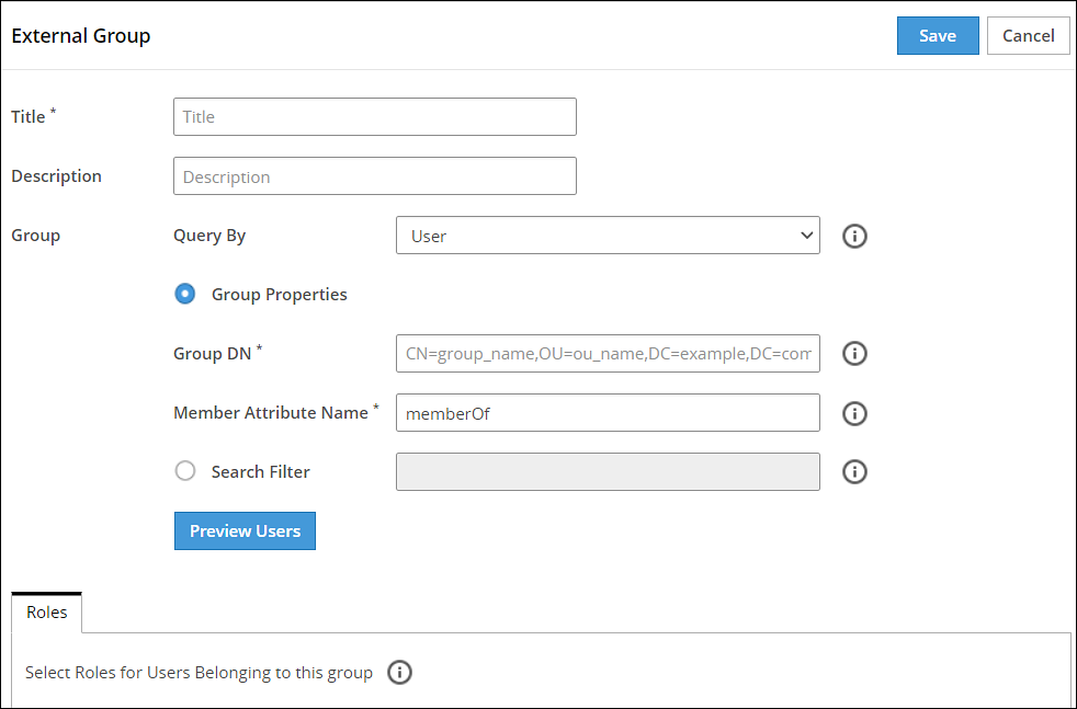 Creating an External Group Creating an External Group