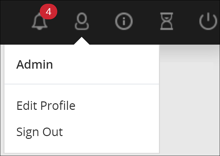 Log out option from the Appliance