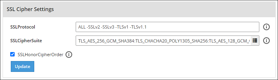 SSL Cipher Settings