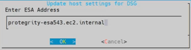 Update Host Settings for DSG screen