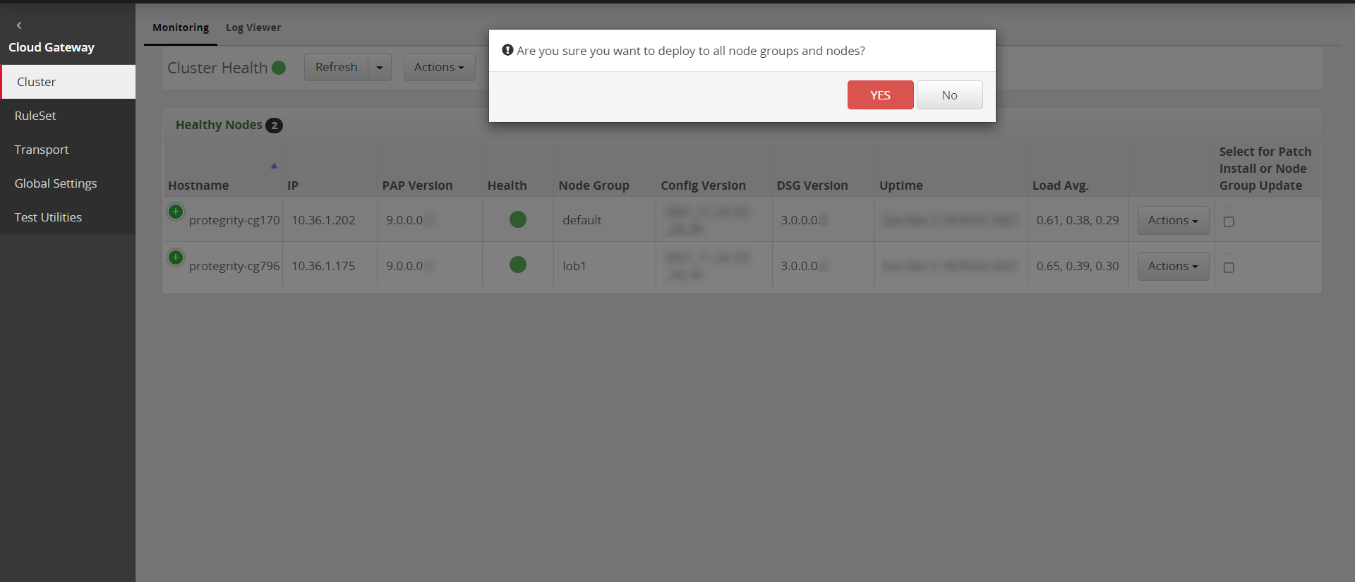 Cluster Screen