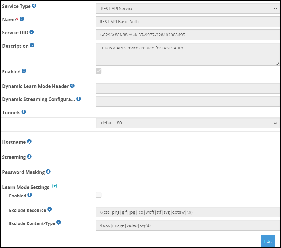 REST API Gateway Specific Fields