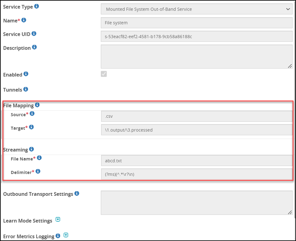 Mounted File System Specific Fields