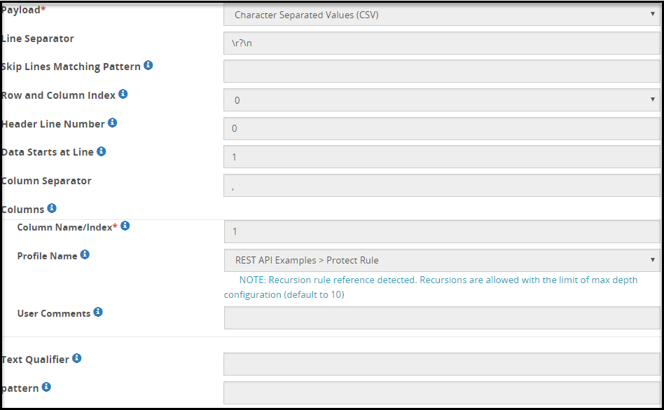 CSV payload CSV payload