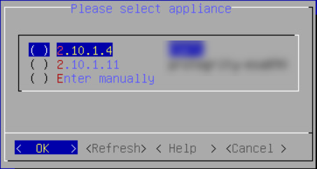 ESA selection screen