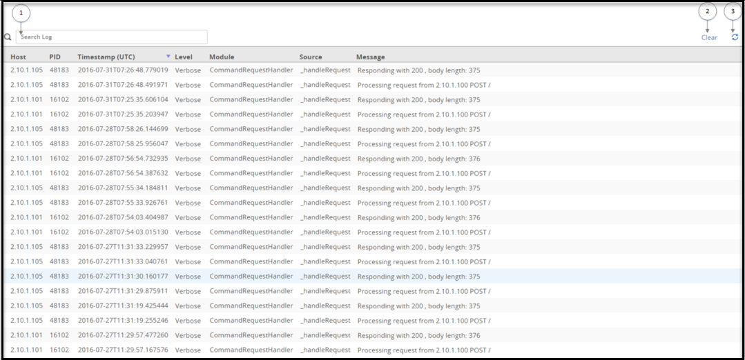 Log Viewer Menu