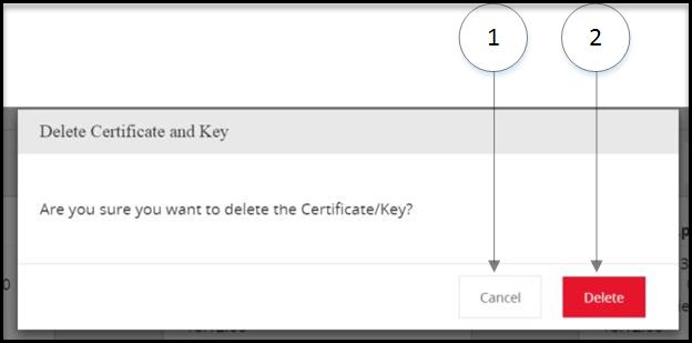 Delete Certificate Delete Certificate