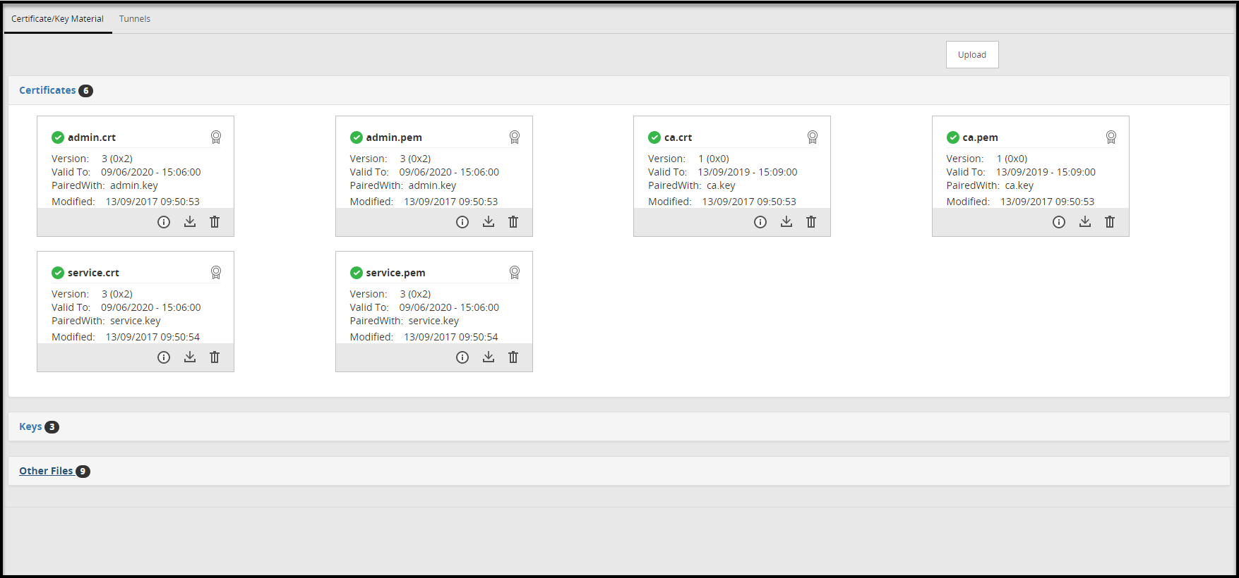 Generate Certificate screen