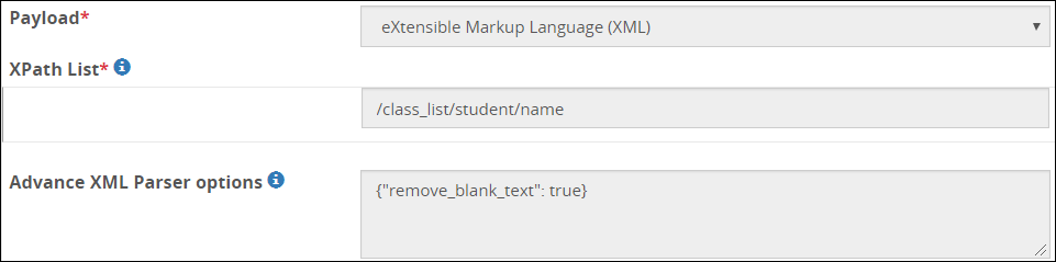XML payload XML payload