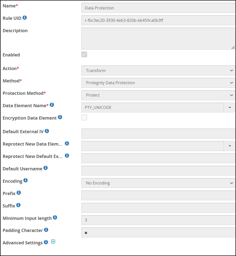Transform rule fields