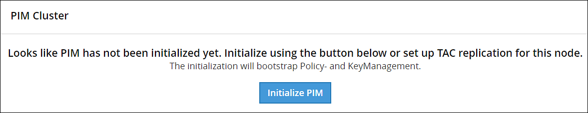 Initialize PIM Screen Initialize PIM Screen