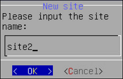 Add New Site Name Screen