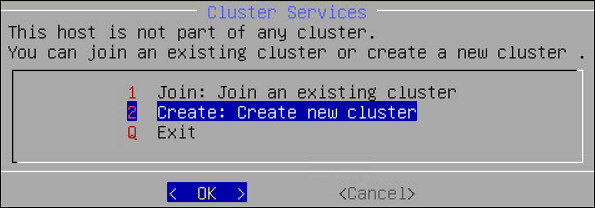 Cluster Services Creation Screen