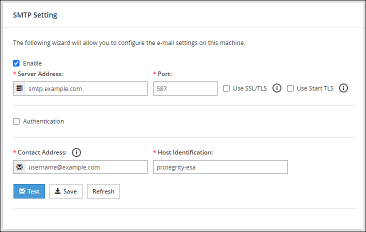 Email Settings screen
