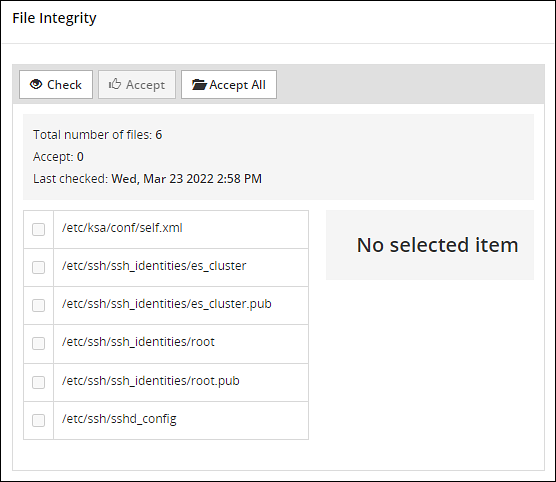 File Integrity Monitor page