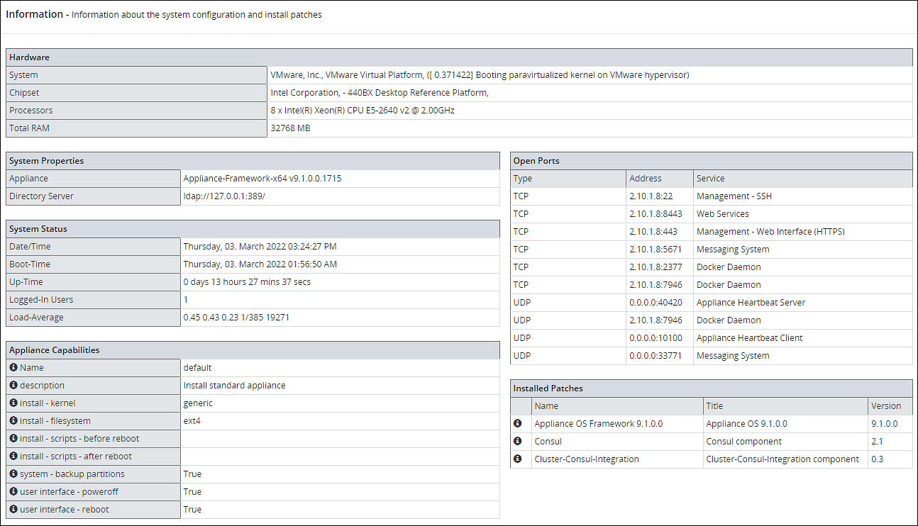 Information tab: Hardware, System Properties, System Status