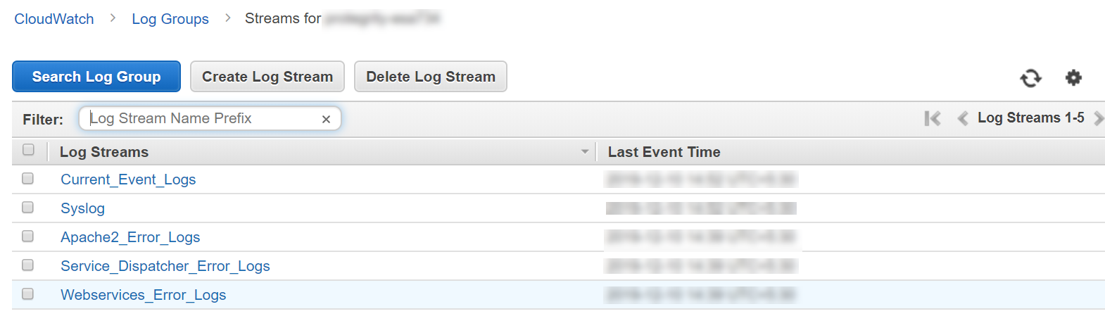 Logstream Cloudwatch