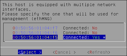 Management Interface Settings screen