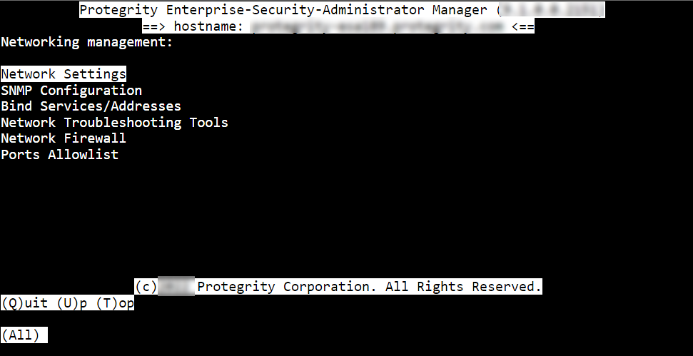 Networking Options Screen