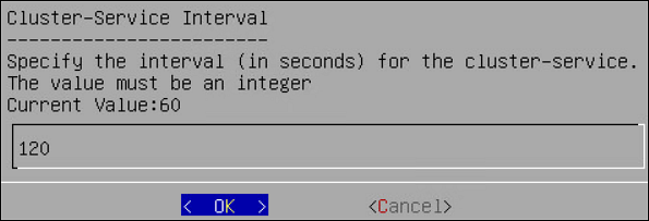 Cluster Service Interval dialog box