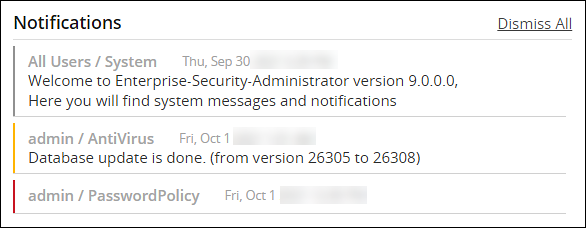 User Notifications Area