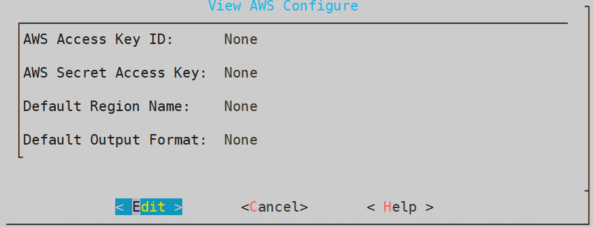 View AWS Configuration