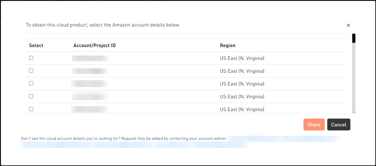 Account Selection Screen