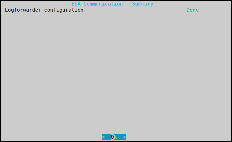 ESA Communication - Summary screen