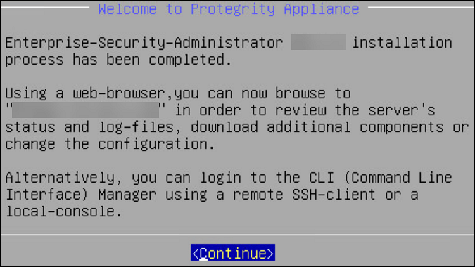 Welcome to Protegrity Appliance