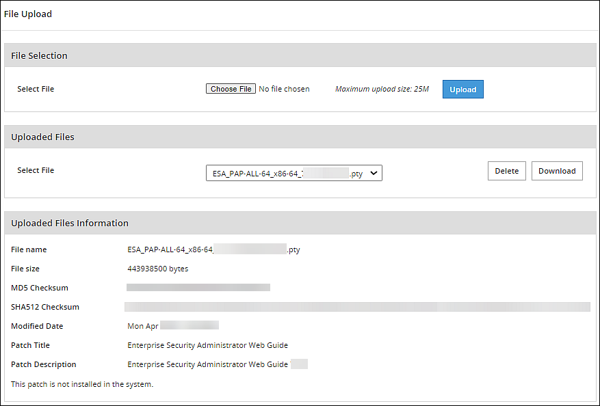 Uploaded Files Information