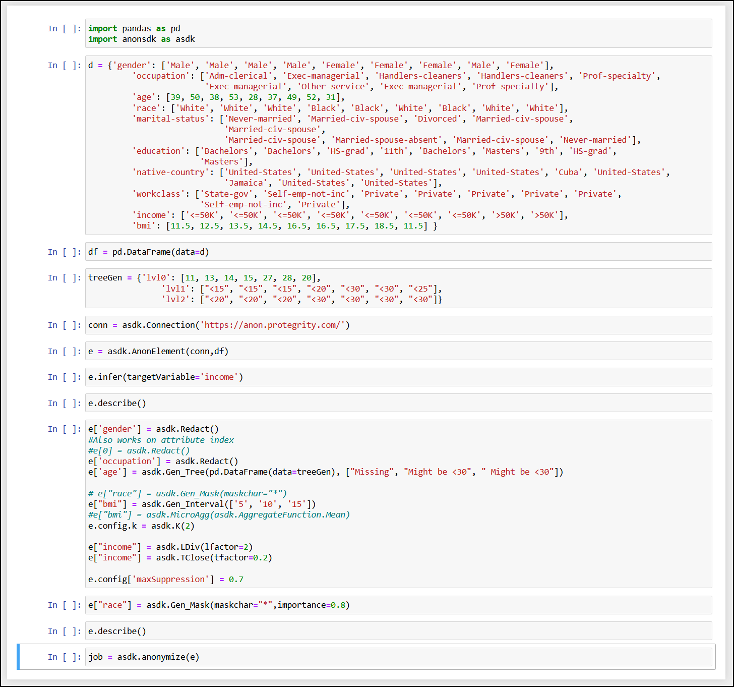 SDK Anonymization Job