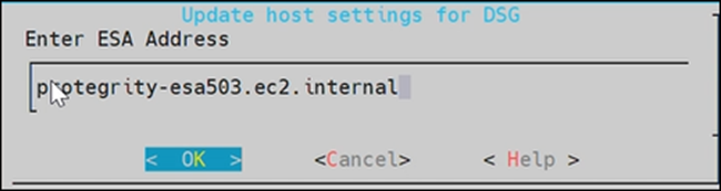 Update Host Settings for DSG screen