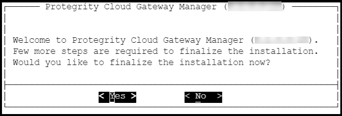 Finalize Installation