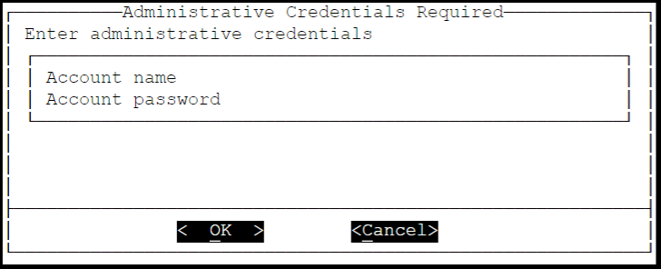 Entering DSG Administrator Credentials