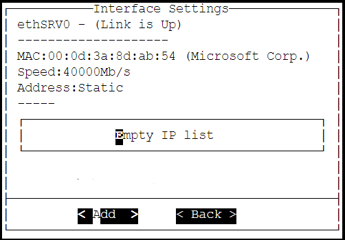 Interface Settings screen