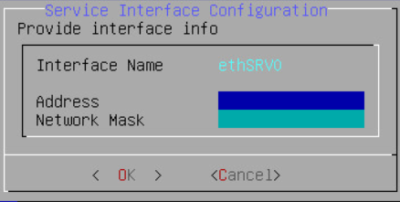 Service Interface Configuration screen