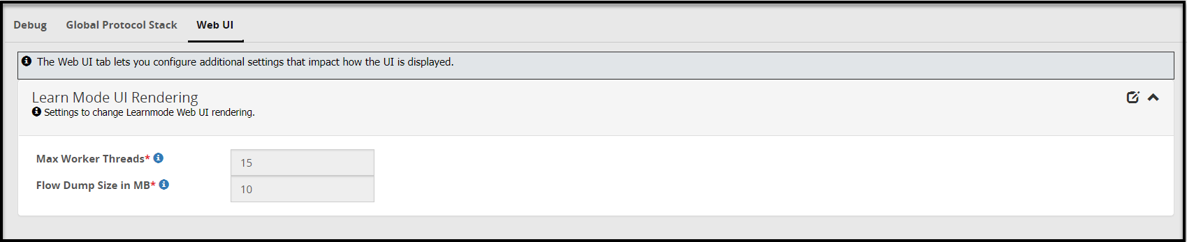 Web UI Tab