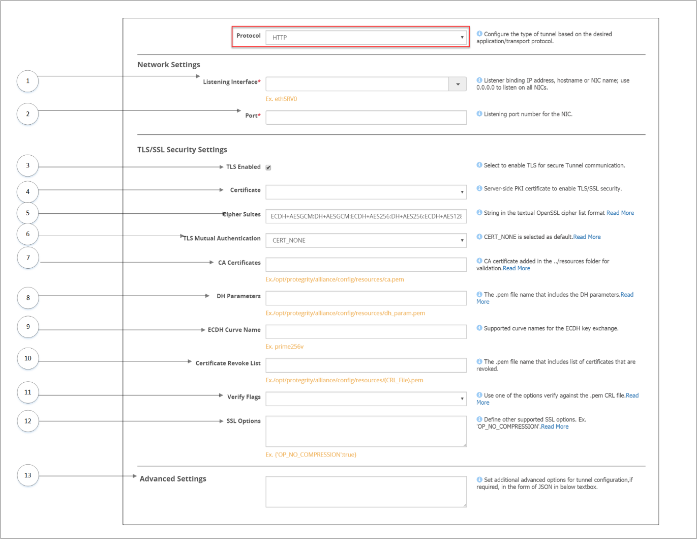 HTTP Tunnel settings