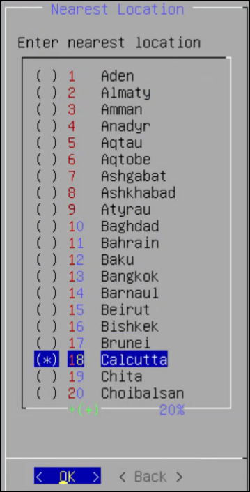 Nearest Location screen