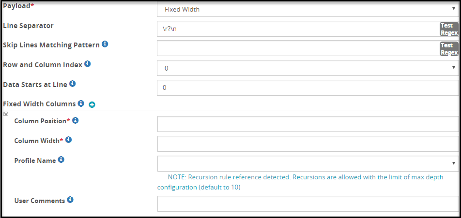 Fixed Width Payload