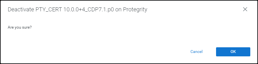 Prompt to Deactivate the Certificates Parcel