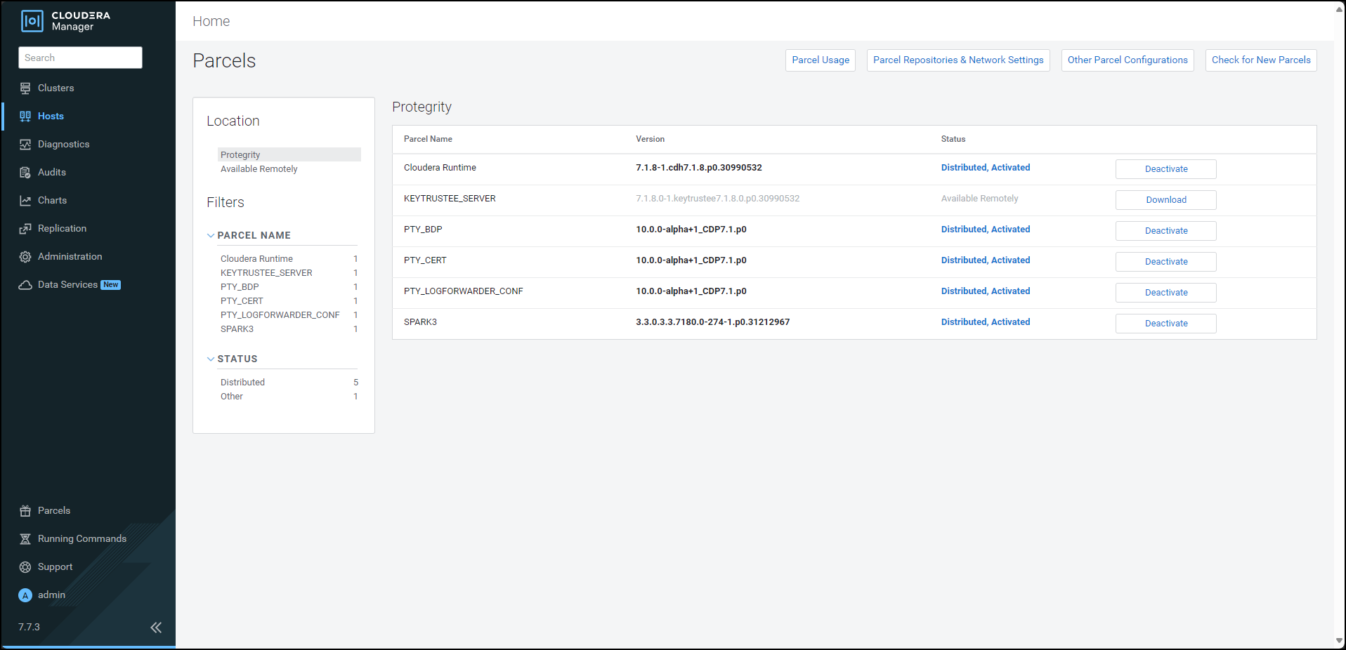 Protegrity Parcels Activated
