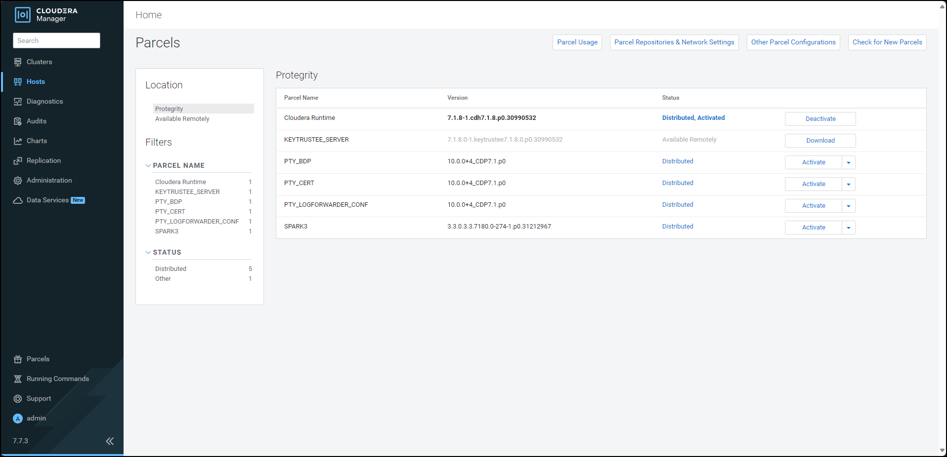 Big Data Protector Parcels Deactivated